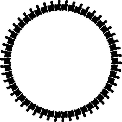 circular Spinal column frame with copy space for text or design