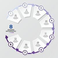Infographic with 8 steps, process or options. vector