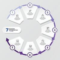 Infographic with 7 steps, process or options. vector