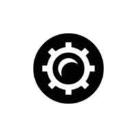 abstract and simple logo of gear in circle vector