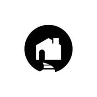 abstract and simple logo of old house vector