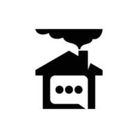 abstract and simple logo of chat house vector
