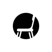 abstract and simple logo of chair in circle vector