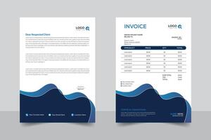 Abstract and modern business invoice and letterhead design template, abstract style gradient colorful layout vector