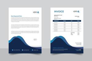 Simple Corporate and abstract style gradient colorful layout, professional business letterhead and invoice template design vector