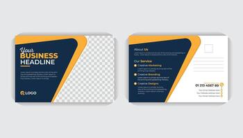 Simple layout corporate double sided business postcard design template, with colorful layout creative ideas vector