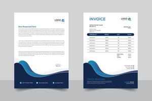 Corporate and modern abstract style gradient colorful layout, professional business letterhead and invoice template design vector