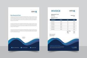 Corporate modern professional clean business invoice and letterhead design template, abstract style gradient colorful layout vector
