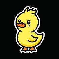 cute duck illustration vector