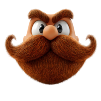 a cartoon character with a mustache and beard png