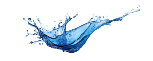 blue water splash in crown shape, creating dynamic droplets against a transparent background, evoking freshness and purity png