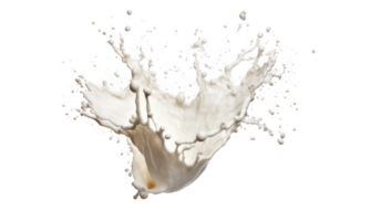 3d Create the perfect dairy product advertisement with milk splashes in crown shape a transparent background png