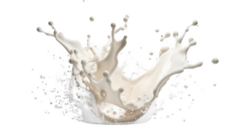 3d Create the perfect dairy product advertisement with milk splash in crown shape a transparent background png