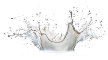 3d Create the perfect dairy product advertisement with milk yogurt splashes in crown shape a transparent background png