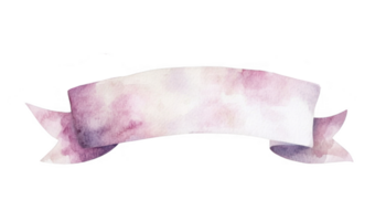 Pink watercolor ribbon banner isolated on transparent background, ideal for adding a touch of elegance to designs, invitations, and creative projects png