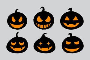 set of black pumkins with different style vector