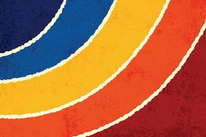 Abstract rainbow colours retro groovy lines vector