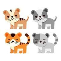 set of illlustration of 4 kittens vector