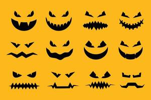 set of pumkins face in different style vector