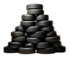 Pile of Tires Isolated on Transparent Background png