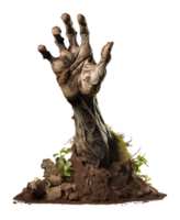 Hand of Zombie Coming Out of the Soil Isolated on Transparent Background png