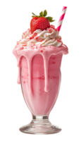 Overload Strawberry Milkshake Isolated on Transparent Background png