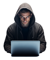 Hacker Using Laptop Isolated on Transparent Background png