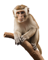 Monkey on Branch Isolated on Transparent Background png