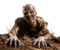 Zombie Coming Out of Soil Isolated on Transparent Background png