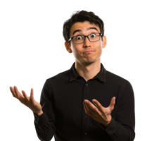 Questioning Gesture Man Isolated on Transparent Background png