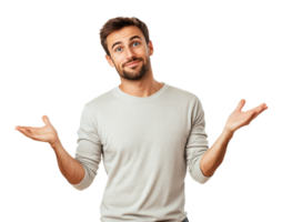 Man Questioning Gesture Isolated on Transparent Background png