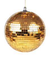 Gold Disco Ball Isolated on Transparent Background png