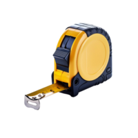 Realistic yellow measuring tape machine on transparent background png