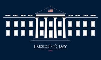 The white house with the american flag on it vector