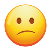 A confused emoji face with raised eyebrows and a slightly twisted mouth, expressing uncertainty and puzzlement in soft yellow tones. png