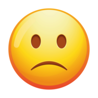 A slightly frowning emoji face with gentle downturned mouth and soft eyes, expressing mild sadness or concern in subtle yellow tones. png