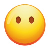 An emoji face without a mouth, conveying a sense of silence or contemplation in soft yellow tones. png