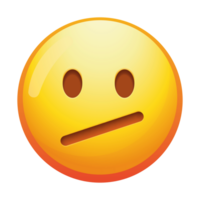 An emoji face with a diagonal mouth, conveying a quirky or ambiguous expression in bright yellow tones. png