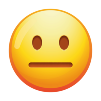 A neutral emoji face with a straight expression and relaxed features, conveying a sense of calm or indifference in soft yellow tones. png