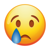 A crying emoji face with tears streaming down, expressing deep sadness or grief in soft yellow tones. png