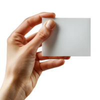 A hand holding a blank card for presentation or mockup use png