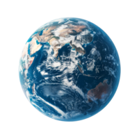 A detailed view of Earth from space showcasing continents and oceans. png