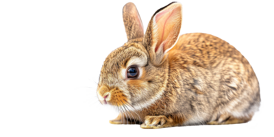 Cute rabbit with fluffy fur sitting on a transparent background png