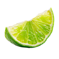 Fresh green lime slice isolated on transparent background for culinary use png
