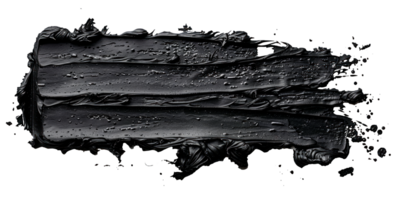 Black paint texture on a transparent background for design use png