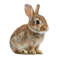 A cute rabbit sitting on a transparent background. png