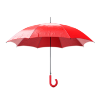 A vibrant red umbrella hanging with a unique hook design. png