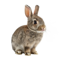Cute rabbit sitting with fluffy fur on a transparent background png