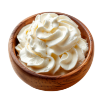 A bowl of fluffy whipped cream perfect for desserts and toppings png