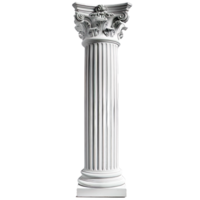 White classical column with intricate details and fluted design. png